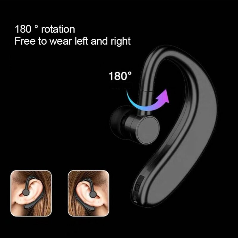 S109 Headset nirkabel mobil bisnis Mini earplug telinga tunggal kiri dan kanan panggilan berputar musik Bass earplug dengan mikrofon