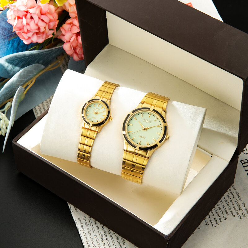 Kky Nieuwe Heren En Dames Luxe Gouden Horloge Mode Sport Waterdicht Horloge Paar Vrije Tijd Quartz Horloge