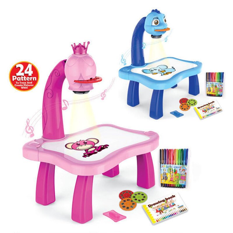 Детский обучающий стол со смарт-проектором, детский стол для рисования, игрушка со встроенным обучающим инструментом, стол для рисования