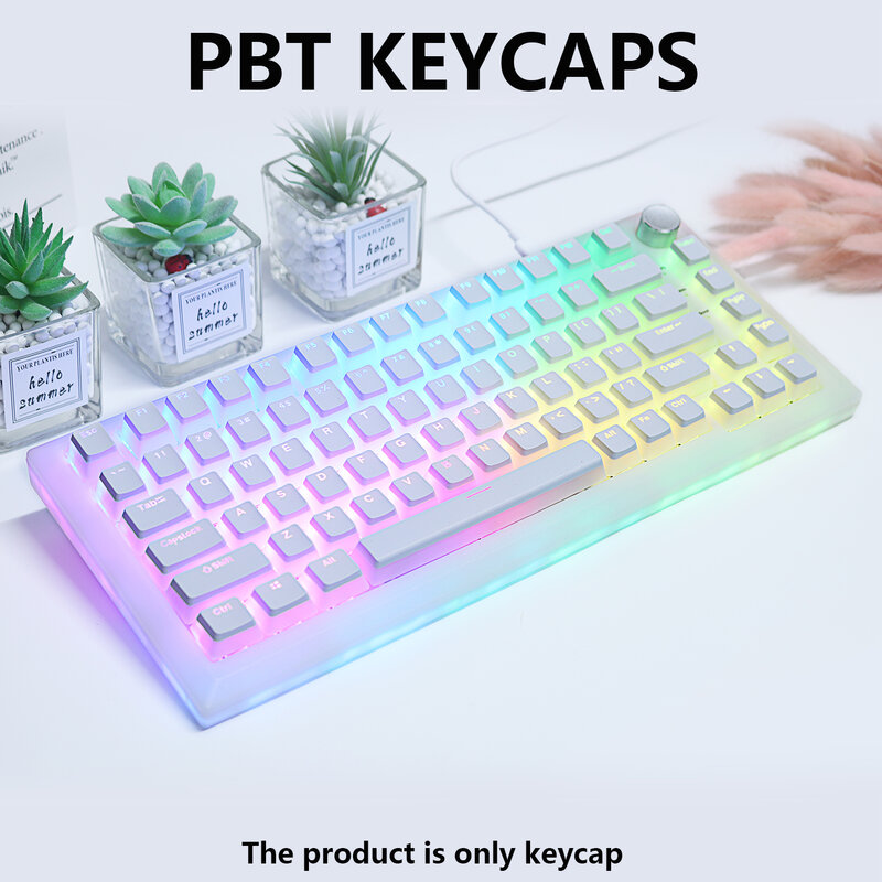 PBT Pudim Keycaps para teclado mecânico, Tampa de chave do perfil OEM, Interruptor MX, RGB Backlit, 87 104 Teclados Gamer, 129 Chaves