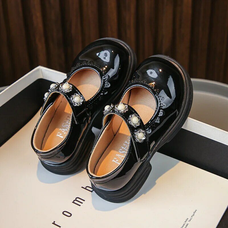 Light Children Leather Shoes for Girls Spring Autumn New Sweet Princess Performance Casual Shoes Kids Loafers 2023 New Lolita