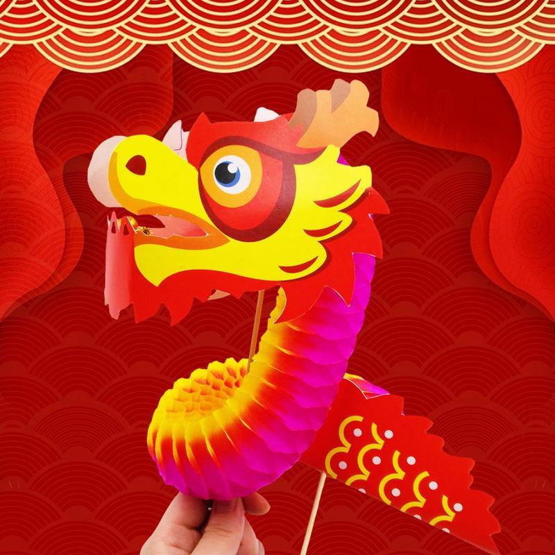 Jouet dragon chinois fait à la main, nouvel an lunaire, guirxiété de dragon en papier, cadeaux de dragon, multifonctionnel, année du dragon