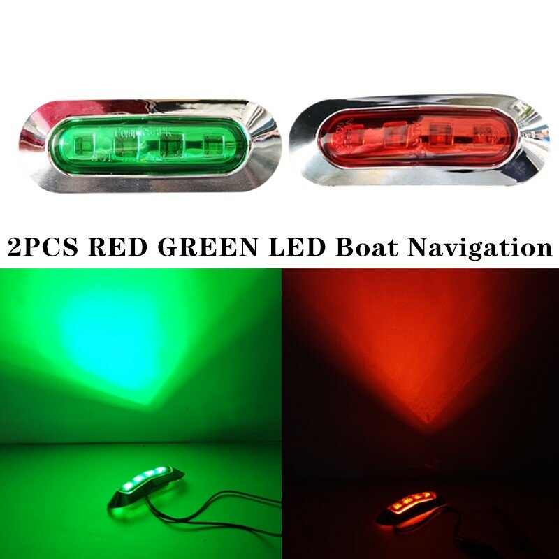 2 قطعة الأحمر الأخضر LED قارب الملاحة ضوء سطح السفينة مقاوم للماء القوس العائم أضواء البحرية قارب LED أضواء اليخوت ضوء 12-24 فولت