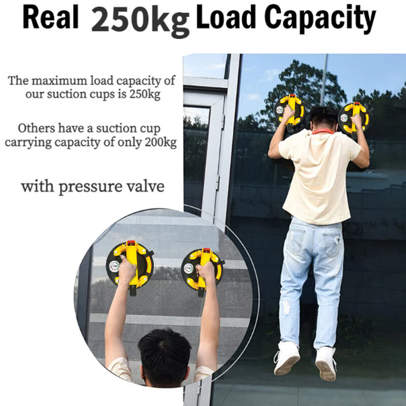 250 kg Vacuum Suction Cup Carrying Capacity Heavy Duty Lifter 8 Inch Hand Pump Suction Cup for Granite Tile Glass Manual Lifting