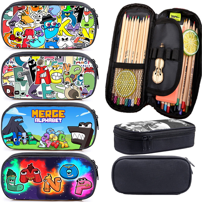Alphabet Lore Letter Legend Printing Pencil Case Box Stationery Bag Cartoon Game Pencil Bag School Supplies Makeup Storage Bag