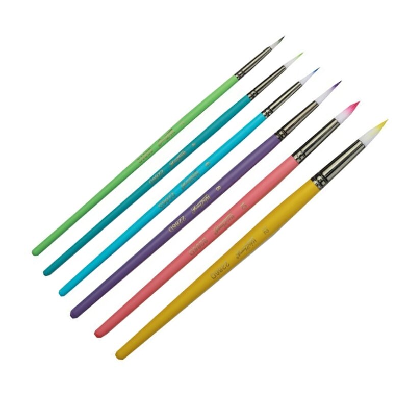 6 Pieces Paint Brush Set Watercolor Gouache Paint Brushes Artist Paintbrushes Drawing Supplies for Body Face Rock DropShipping