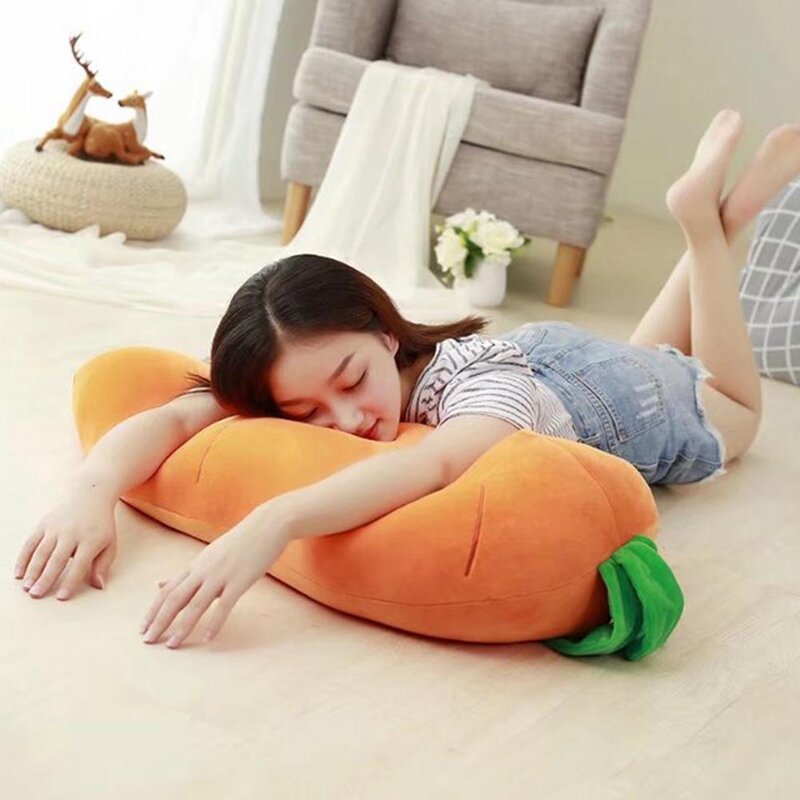 55cm giocattoli di peluche farciti di carote adorabili per bambini ragazze sorriso cuscino per il viso giocattoli vegetali cuscino per dormire regali di compleanno per bambini