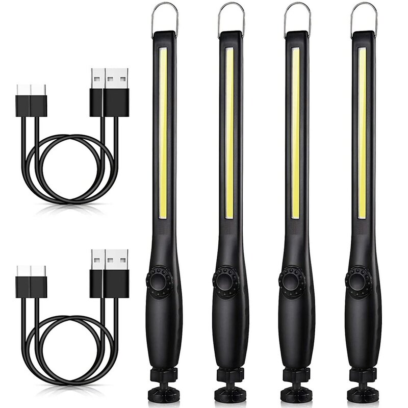 COB LED Senter Magnetik Lampu Kerja USB Isi Ulang Obor Kait Portabel Lentera Lampu Inspeksi untuk Rumah Berkemah Perbaikan Mobil
