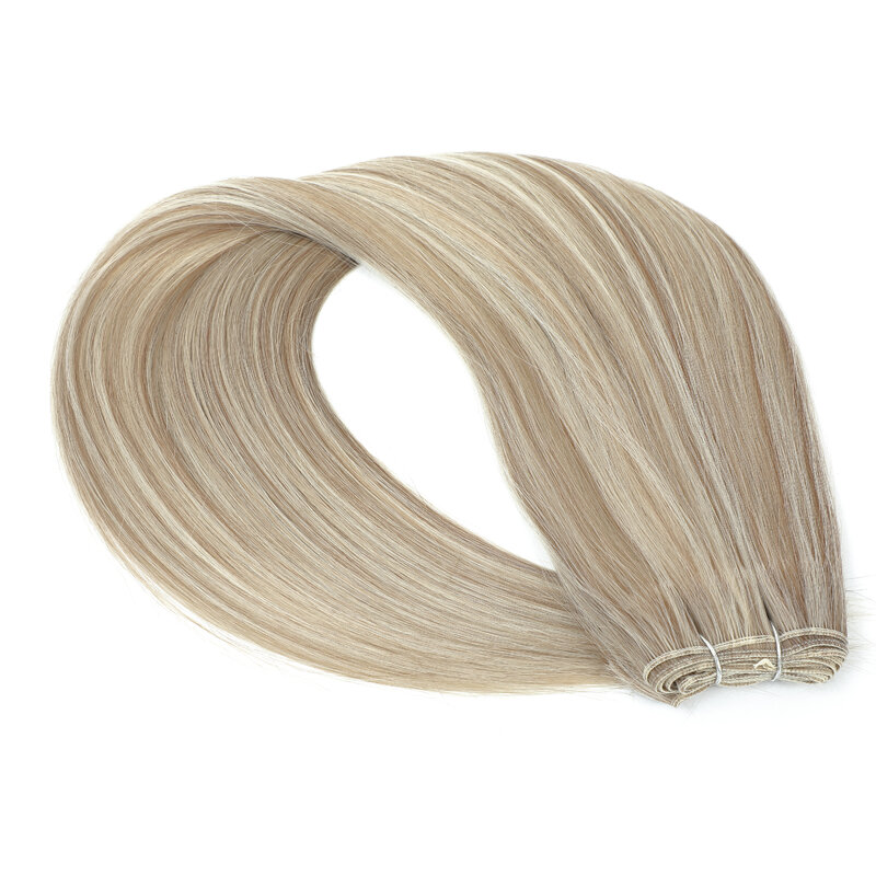 Bundel rambut lurus Bio rambut ekstensi Ombre halus rambut cokelat jalinan bundel rambut lurus sintetis penuh ke ujung