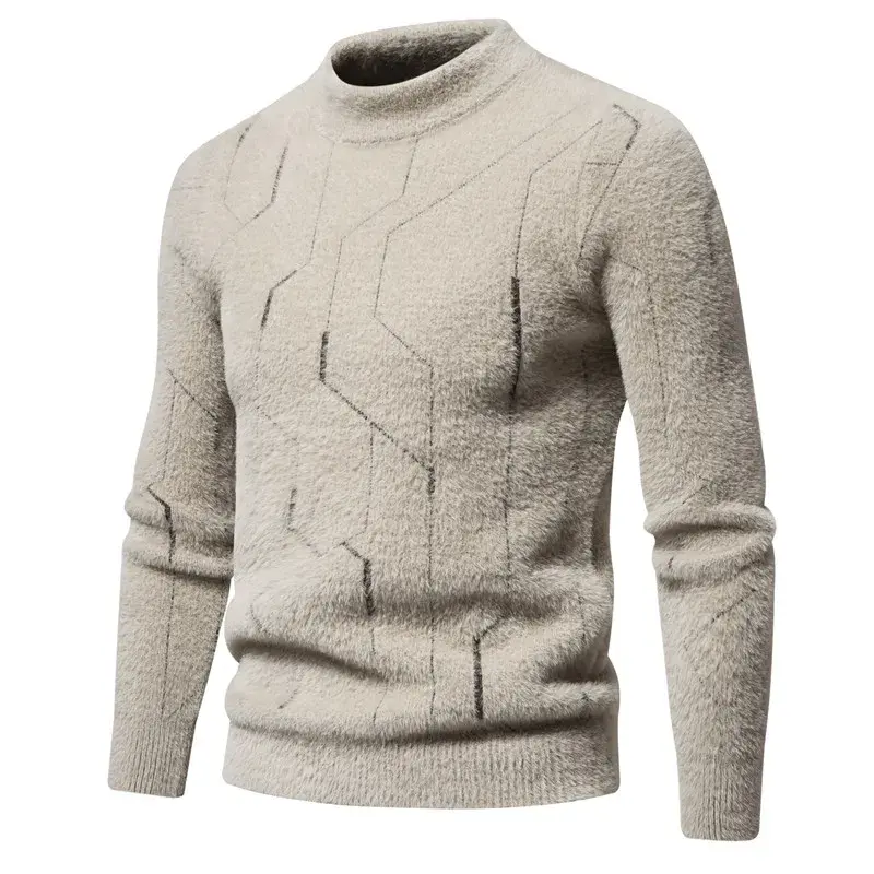 Suéter de visón de imitación para hombre, suéter de punto a juego, ropa de otoño e invierno, nuevo