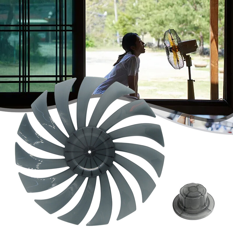 黒の透明な扇風機,交換用アクセサリー,高品質,ppプラスチック,家庭用電動ファン,15ブレード,14インチ