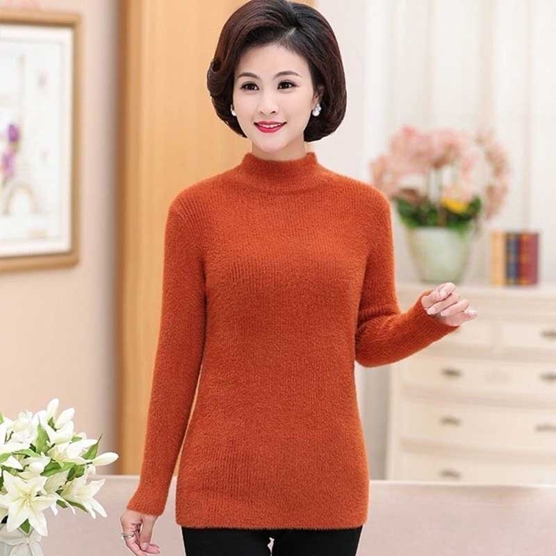 Fashion Stand Collar Casual Solid Color Sweaters Women's Clothing 2023 Winter Loose All-match Pullovers Knitted Commuter Tops