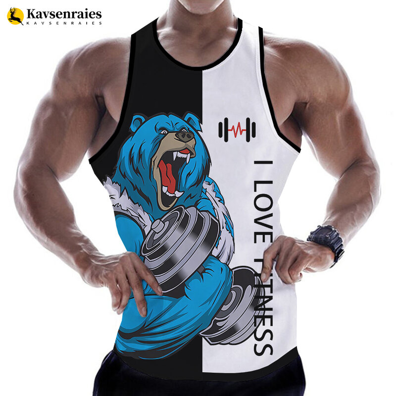 Rottweiler Love Fitness 3D Printed Tank Tops Animal Letter Print Tops Tees Sleeveless Vest Men Harajuku Streetwear GYM T-shirt