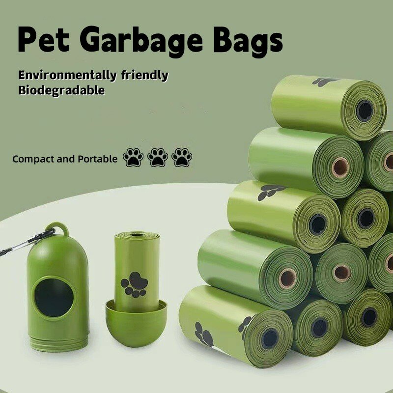 Биоразлагаемые мешки для отходов домашних животных, утолщенные портативные сумки для уборки собак с принтом, экологичные уличные мешки для уборки домашних животных с органайзером