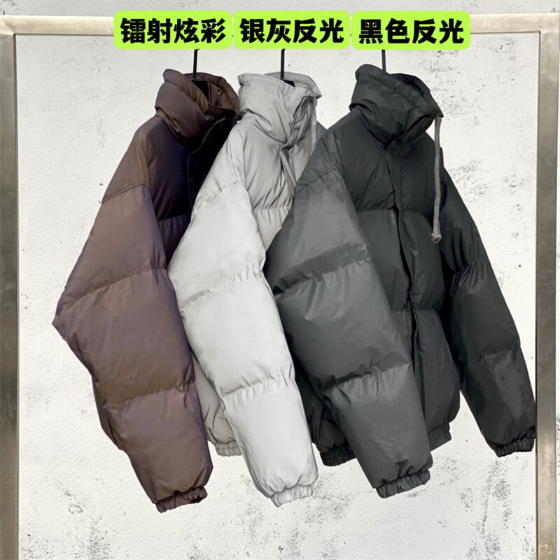 Top Version   Essentials Puffer Jacket Parkas Men Women Heavy Fabric Unisex Velvet Thicken Down Jacket Coats