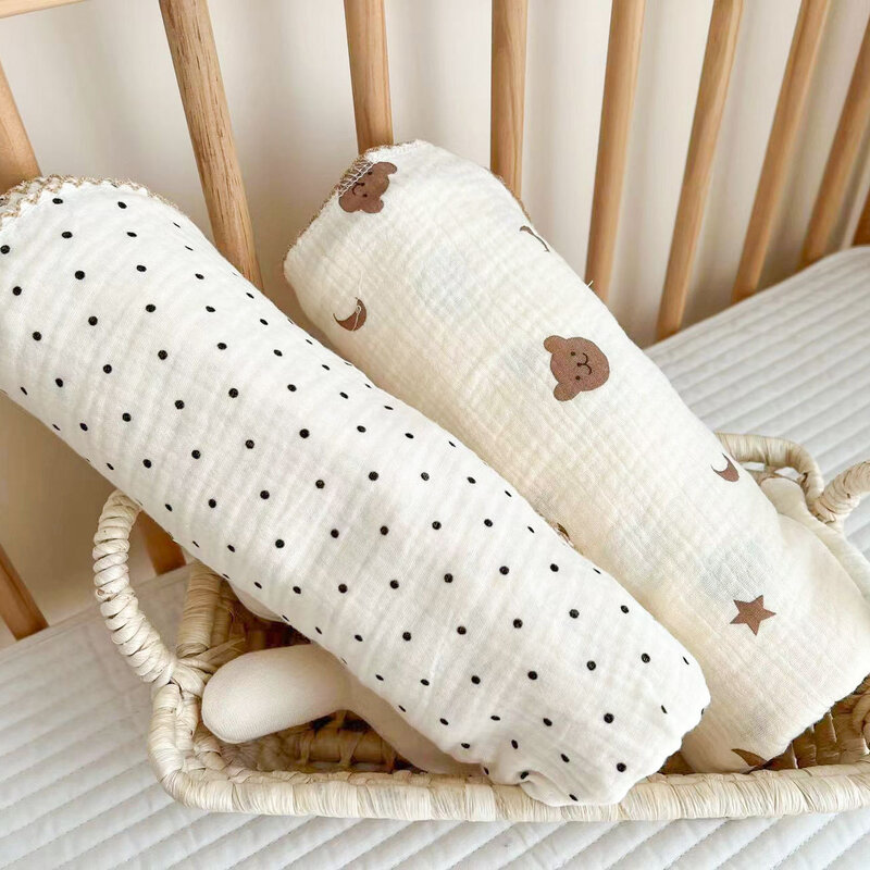 Muslin selimut bedong bayi baru lahir menerima selimut untuk anak laki-laki perempuan bunga lembut bayi selimut bayi bedong bayi bungkus esensial 150cm