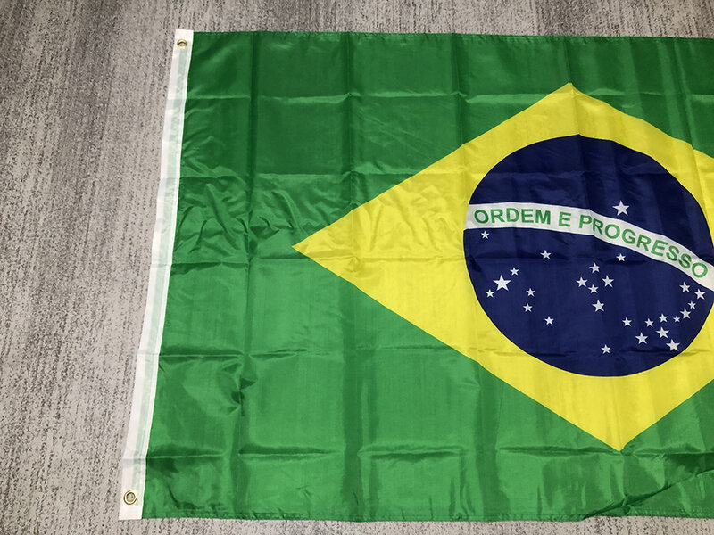 3X5 Kaki 90Cm X 150Cm Brasil Br Brasil Bendera Nasional Menggantung Poliester Cetak Digital Spanduk Bendera Nasional Brasil