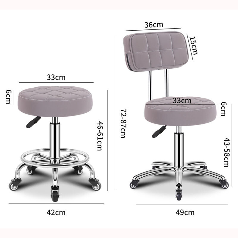 Barbershop Barber Salon Chair With Wheels Interior Furniture Professional Hairdressing Styling Chairs Beauty Round Leather Stool