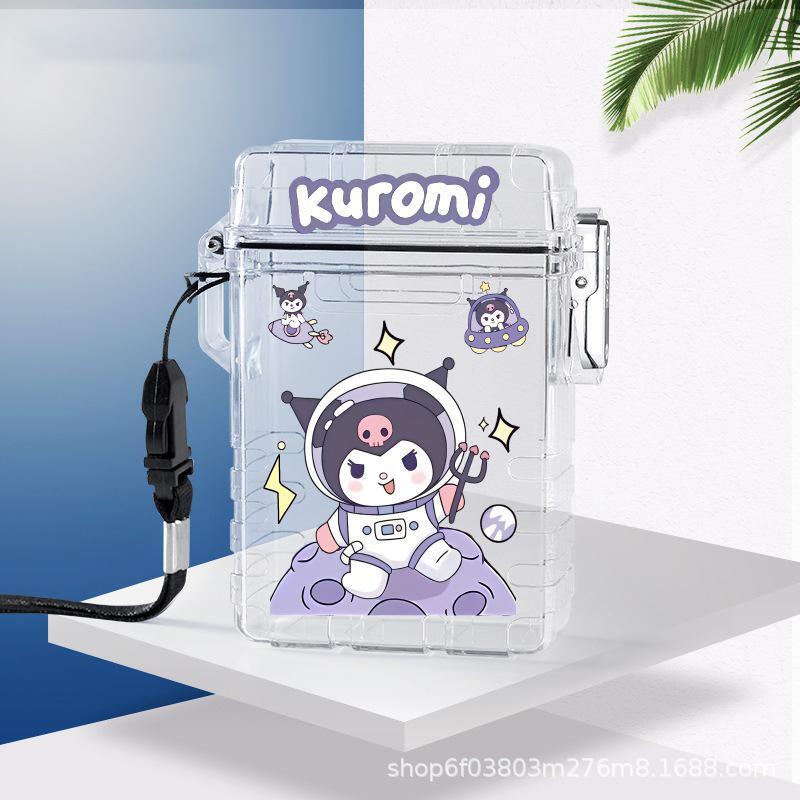 Sanrio-Olá Kitty Cigarro dos desenhos animados, caixa de plástico, caixa transparente, Pressão e umidade Proof, Kuromi Kawaii Anime Case, minha melodia