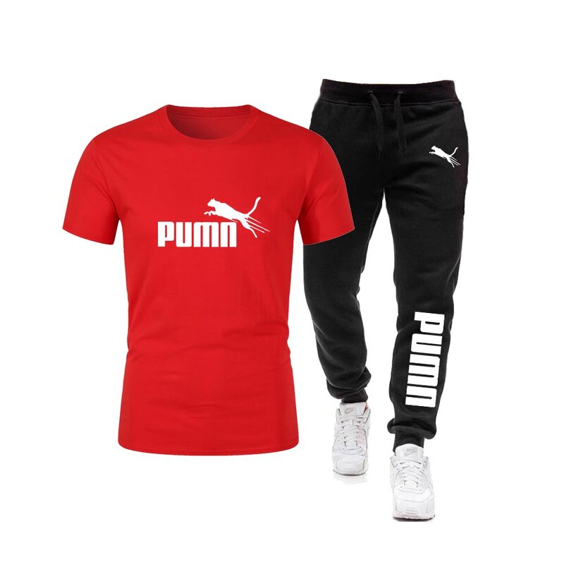 Camisetas de moda para hombre, conjunto camiseta 100% algodón, panta lones informa les marca correr y fitness, gran oferta verano