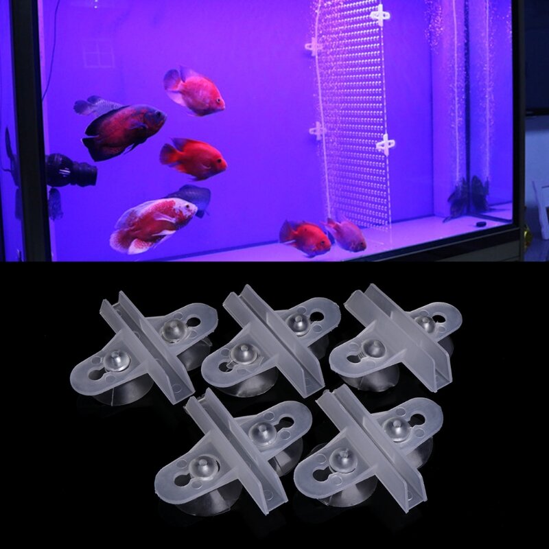 5 Pieces Aquarium Divider Clips with Suction Cups Transparent Plastic Fish for Tank Separating Plate Holder Easy to Inst