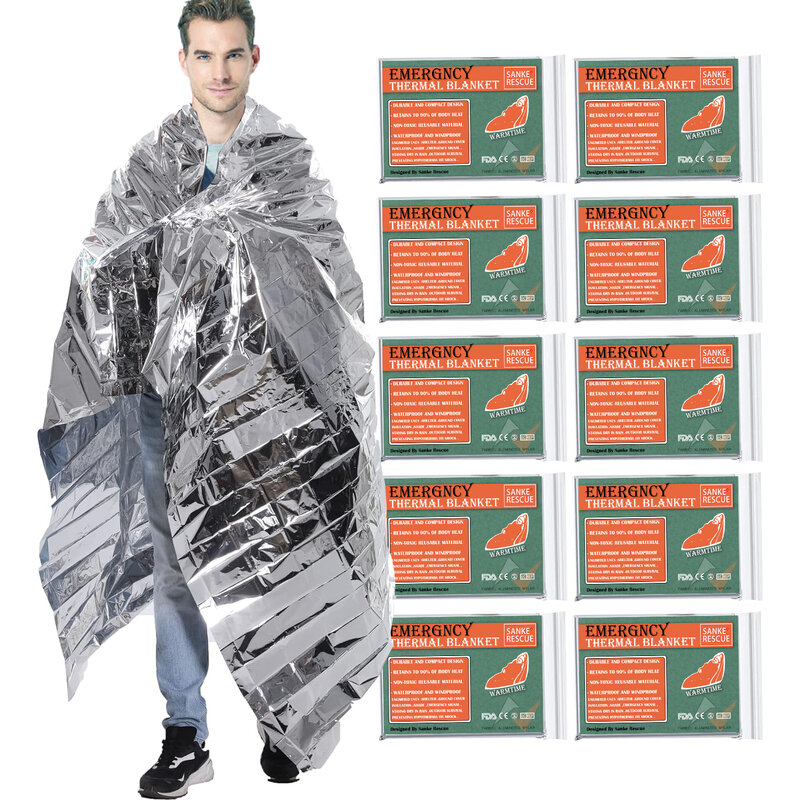 Cobertor Isolante de Emergência, Resgate a Baixa Temperatura, Kit de Primeiros Socorros, Salva-vidas, Quente, Edc, 130 cm, 160 cm, 210cm