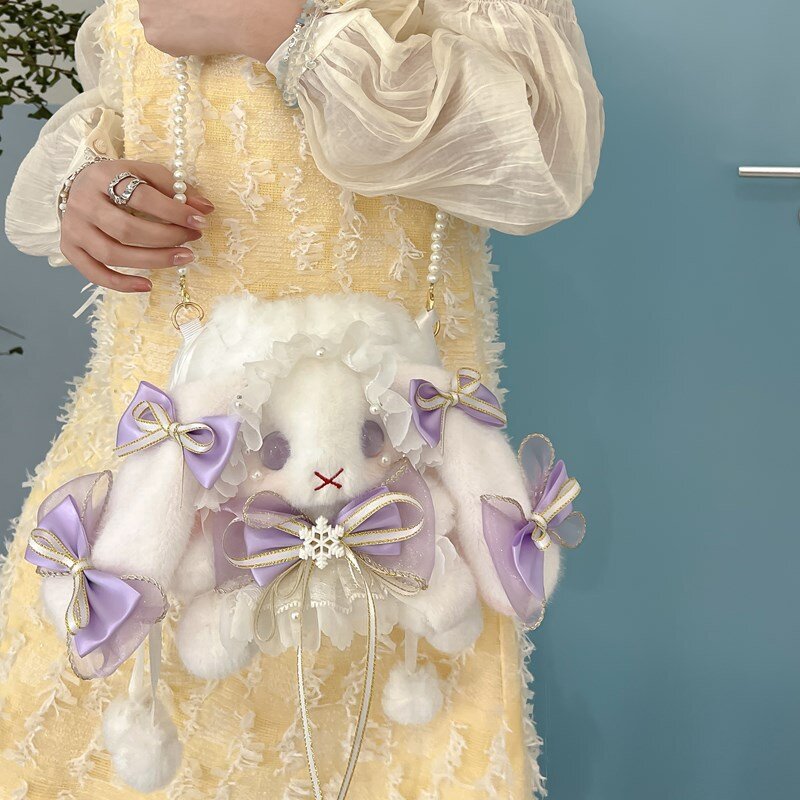Детский рюкзак в стиле "Лолита", сумка через плечо с куклой-Кроликом, рюкзак с фигурками, милая плюшевая Наплечная Сумка для девочек