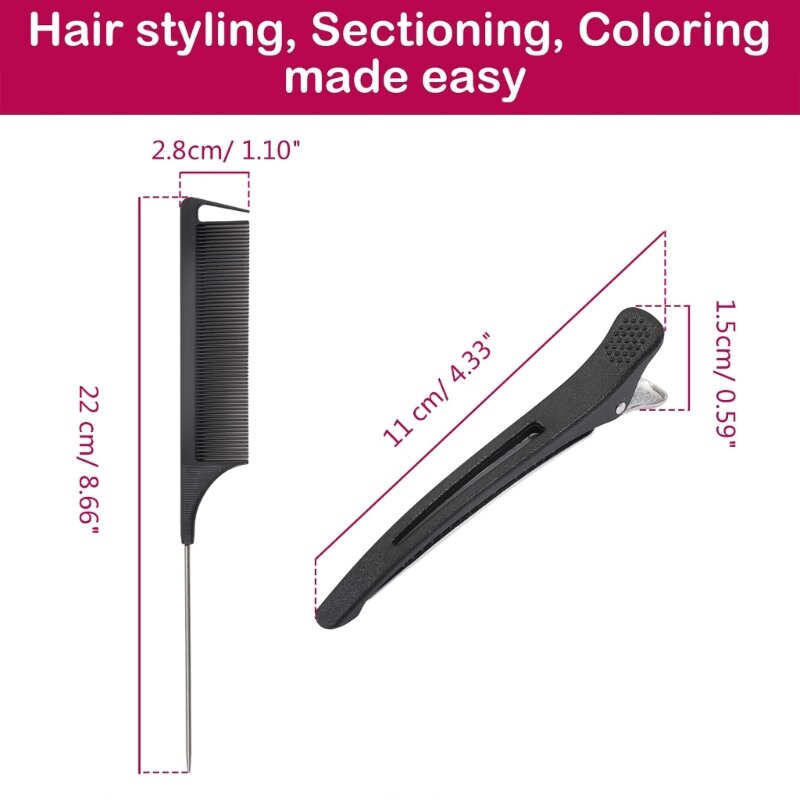 Tail Comb Styling Comb Tail Comb Anti Static Heat Resistant Pintail Comb Cutting Fine Tooth Comb
