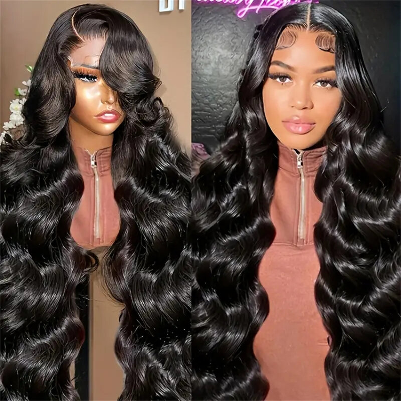 13x6 HD Transparent Lace Frontal Wig Brazilian Body Wave Lace Front Wigs For Women Human Hair PrePlucked Hairline 180% Density