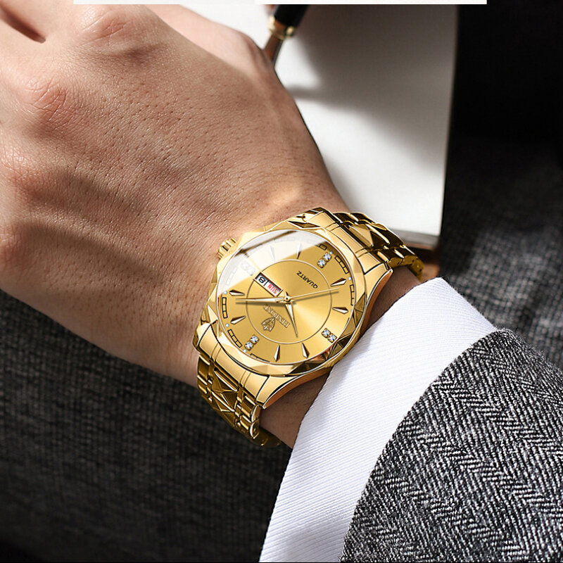 Top luksusowy zegarek dla pary ze stali nierdzewnej 30m wodoodporny zegar męski damski sportowy zegarek damski kwarcowy na co dzień zegarek na rękę