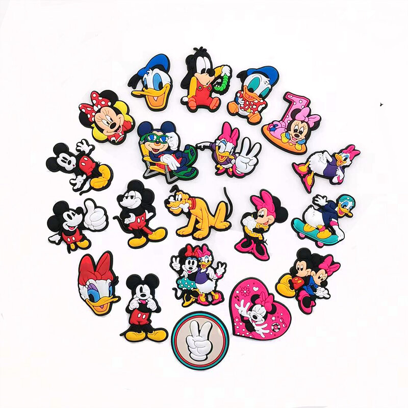 Breloques Micky Mouse pour Crocs, chaussures de dessin animé mignon, accessoires pour Croc, décoration de chaussures pour enfants, cadeau de décoration de chaussures pour filles