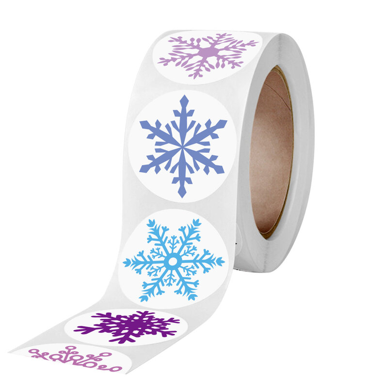 100-500 шт., цветные наклейки-снежинки, 2,5 см