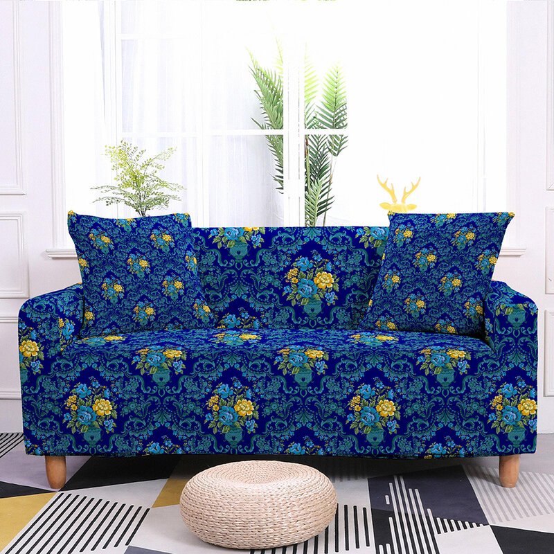 Vintage Flower Elastic Sofa Cover for Living Room Royal Style Couch Cover Stretch Sectional Sofa Slipcover Home Decoration