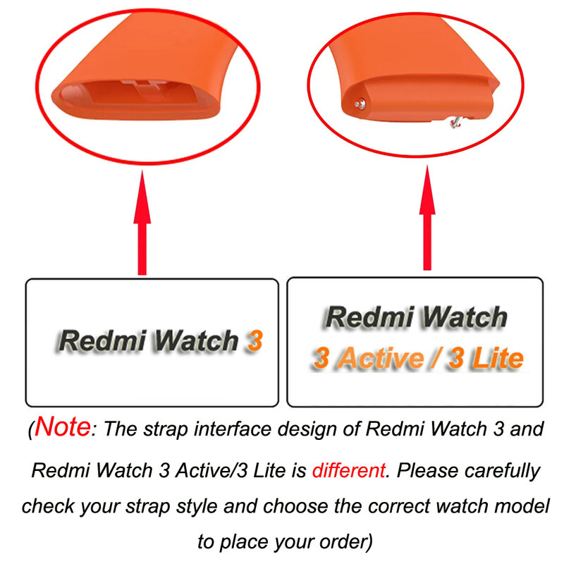 Silicone Strap Substituição para Xiaomi Redmi Watch, Watch Strap para Redmi Watch 3 Active e Lite, Pulseira Correa