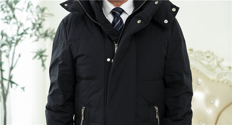 冬ダウンジャケット-30 2023ニュートップ品質90% ホワイトダックダウン男性の冬のコートx-ロングオーバー膝厚く暖かい男性ジャケット