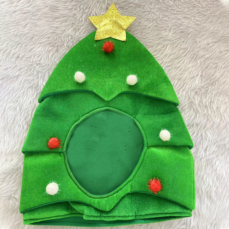 Unisex Mulheres Homens Adulto Engraçado Santa Cap Plush Natal Tree Hat