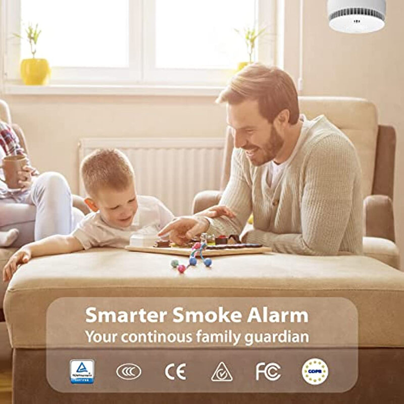 IMOU-Détecteur de fumée avec alarme 85dB et bouton de test de protection auditive, sécurité de la maison (non connecté à l'application imou)