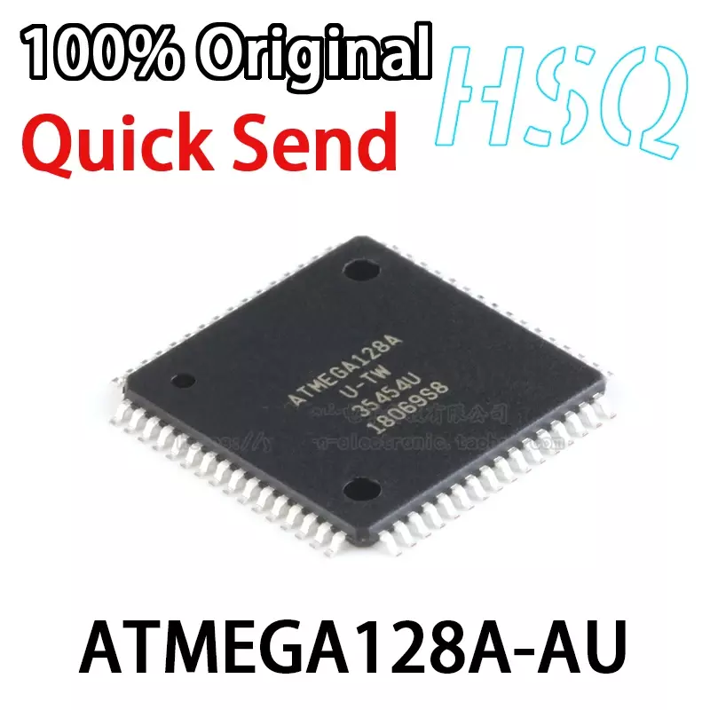 Microcontrolador de chip original, remendo AVR de 8 bits, ATMEGA128A-AU ATMEGA128A, TQFP-64, 1pc