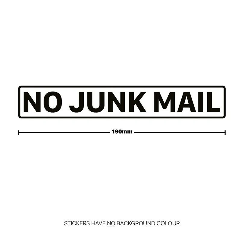 ไม่มี Junk Mail สติกเกอร์กันน้ำด้านหน้าประตู Letterbox ป้ายกล่องจดหมายกลางแจ้ง Self Adhesive Decal ไวนิล