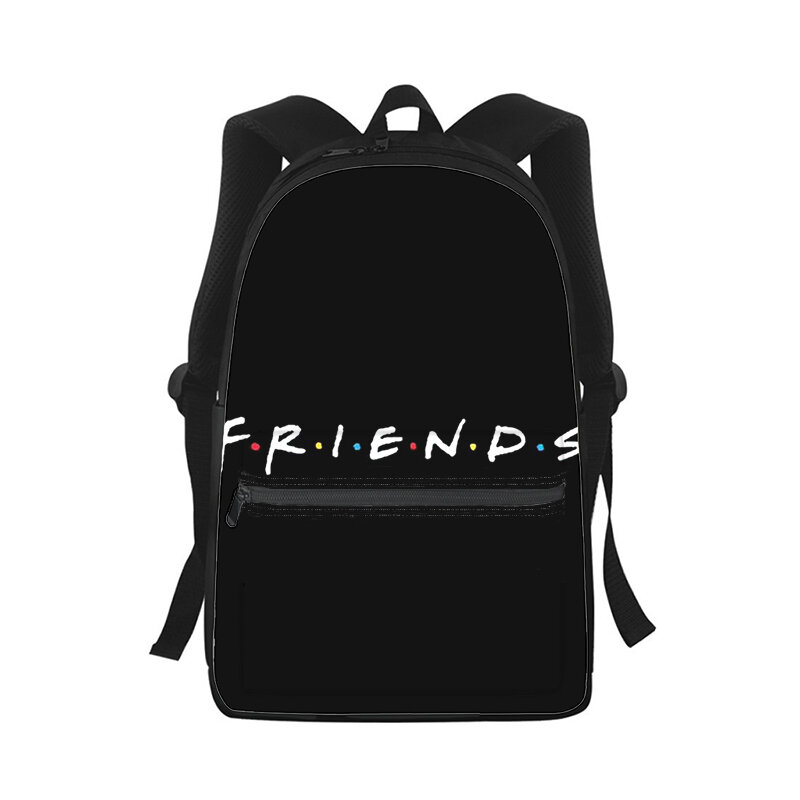 Mochila con estampado 3D de Friends para hombre y mujer, bolso escolar para estudiantes, mochila para ordenador portátil, bolso de hombro de viaje para niños