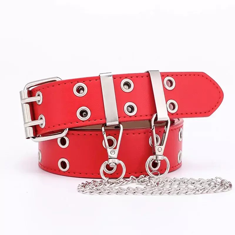 Kemeiqi-Cinturón de estilo Punk para mujer, cadena de moda coreana, ojal decorativo, cinturón gótico