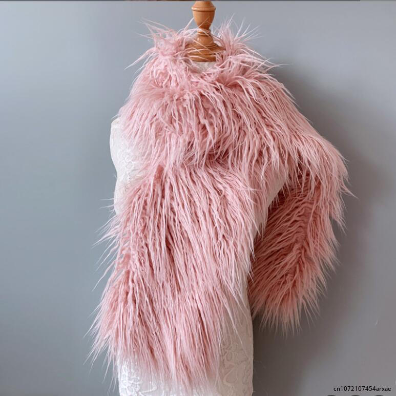 2023 Fashion Winter Night Evening Party Plush Fashion Faux Fur Long Alternative Scarf Shawl