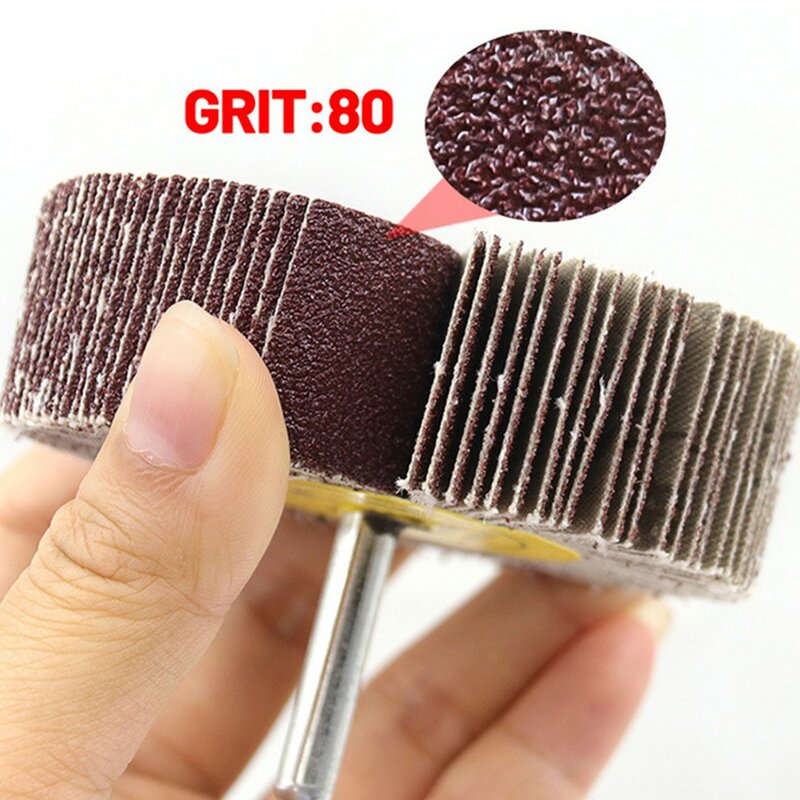 Sanding Flap Wheel Disc Abrasive Grinding Polishing Molding Tool Accessories And Parts 16-80mm 6mm Shank 80 Grit