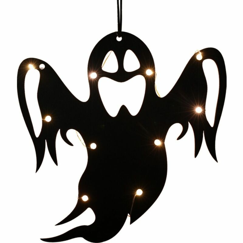 Welcome Sign Halloween Hang Tag Light Spooky Ghost Spider Halloween Front Door Light Haunted House Witch Home Front