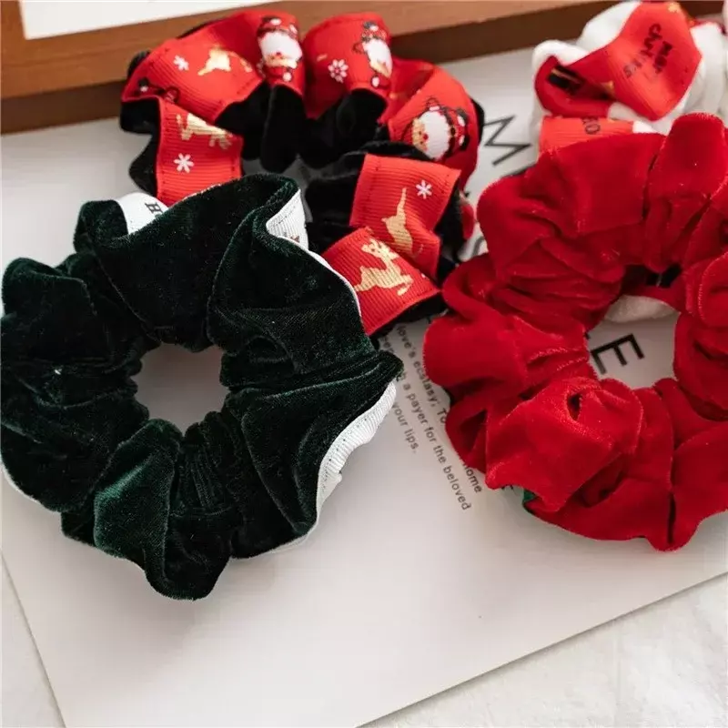 女の子のためのクリスマス弾性ヘアロープ,ポニーテールホルダー,ヘッド飾り,アクセサリー