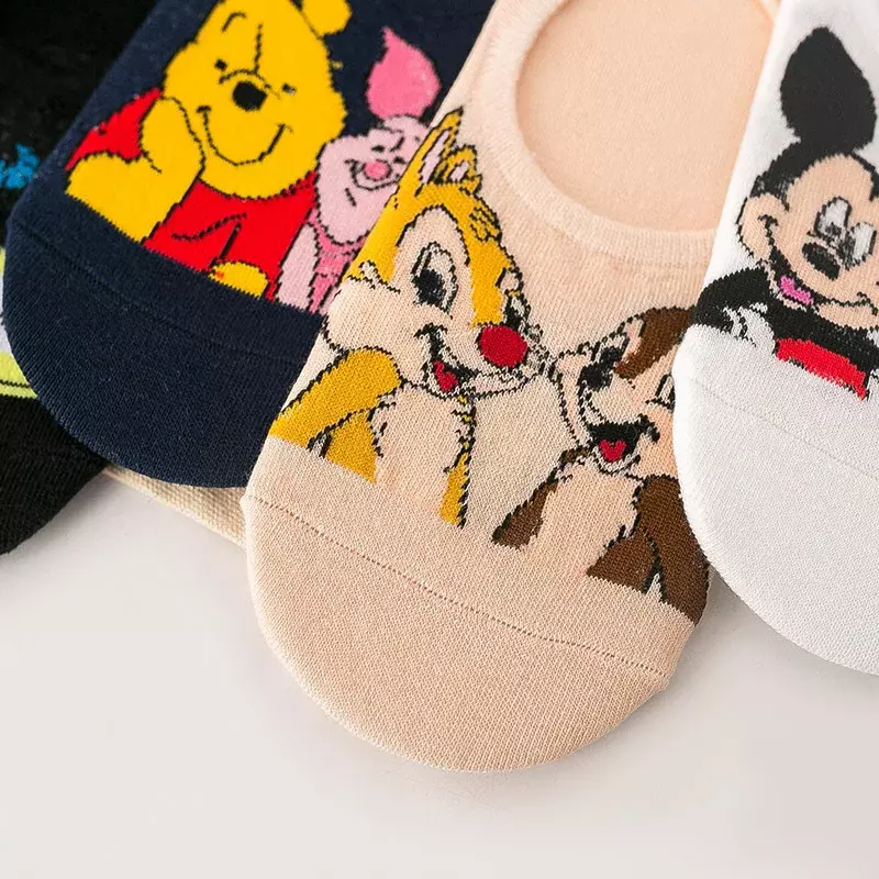 Disney 1 pair of new ladies socks cartoon character cotton is not stuffy feet breathable wild socks adult boat socks