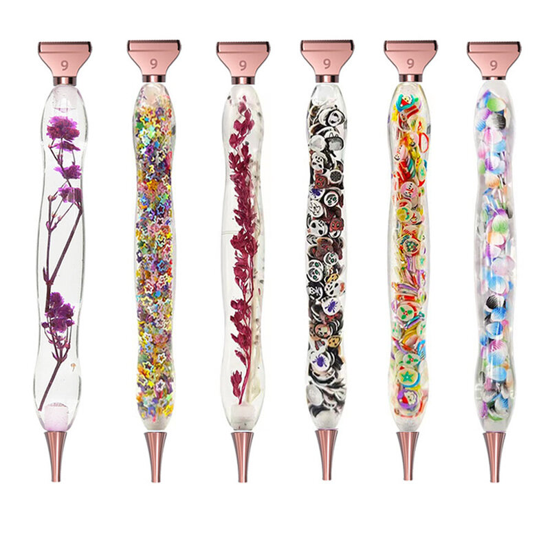 Penna in resina accessori per pittura diamante teste di ricambio in lega ecologica Multi Placers Point Drill strumento per Nail Art fai da te
