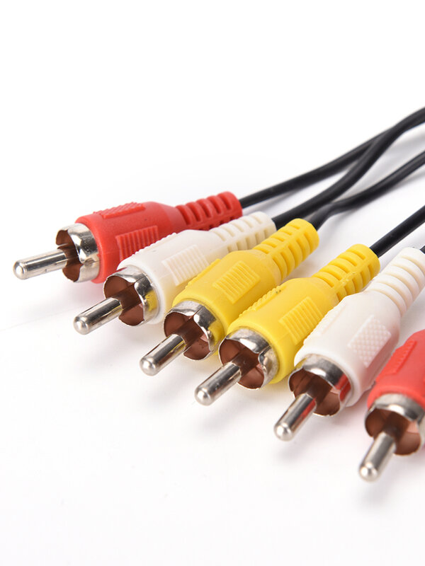 Prise de câble AV 3 RCA mâle vers audio vidéo composite, directions audio et vidéo, chaud, 1m