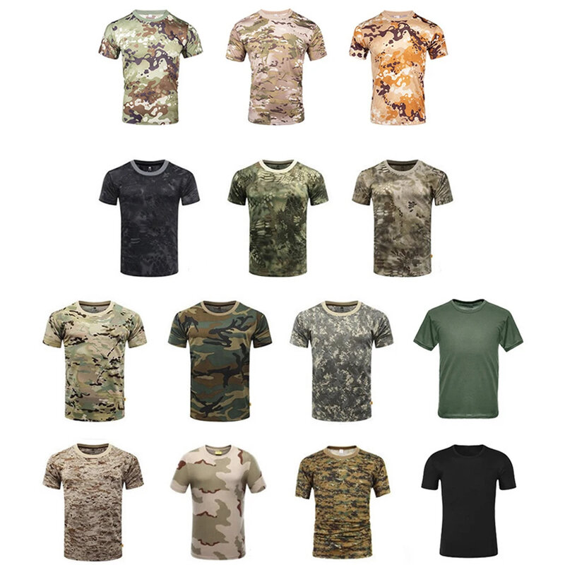 Camiseta seca rápida masculina, tops gráficos de camuflagem florestal, roupa de ginástica, camiseta fitness, tops casuais de conforto