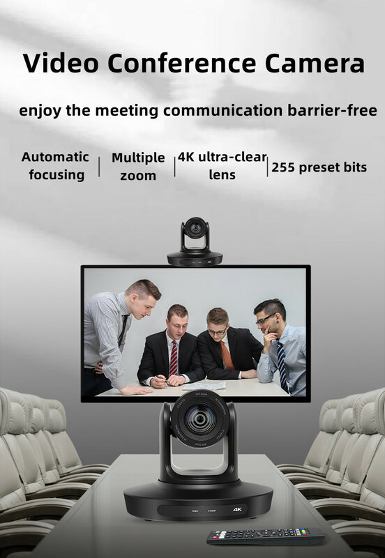 4K 10/20X Conference PTZ Camera LAN POE USB3.0 HDMI for Church Live Streaming Business Meeting Broadcast Youtube